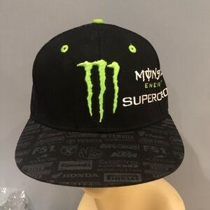 Monster Energy Drink Black and Green Supercross Logo Cap Hat
